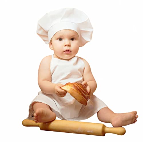 KHC-KHF Newborn Baby Photography Prop - Baby Chef Outfits with Hat & Apron Set - Infant Boy Toddler Chef Costume