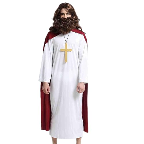 Costume de Jésus homme adulte Gcroet robe cape taille ajustée 165-185cm
