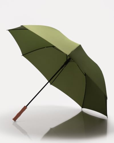 Image of Pangolin The Concierge Premium Windproof Big Umbrella for Men and Women, Portable, Automatic, Waterproof, Golf Size with Monsoon, Rain, and Sun UV Protection, Vegan Leather Grip