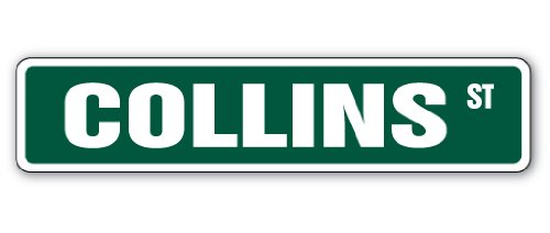 Collins Street Sign Childrens Name Room Sign | Indoor/Outdoor | 18" Wide