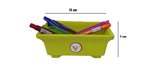 Image of Small Rectangular Pot, Multicolor, 6 inch, 3 Pieces