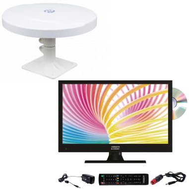 Antarion Pack TV LED 15.6" 39cm Télévision HD DVD intégré + Antenne TNT Omnidirectionnelle