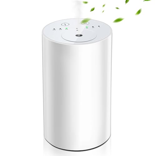 Essential Waterless Oil Diffuser- Waterless Diffusers for Essential Oil USB Charged Portable Mini Scent Air Machine Aromatherapy Atomizing Diffuser for Home Cars Office 1/2/3H/Time Off (White)