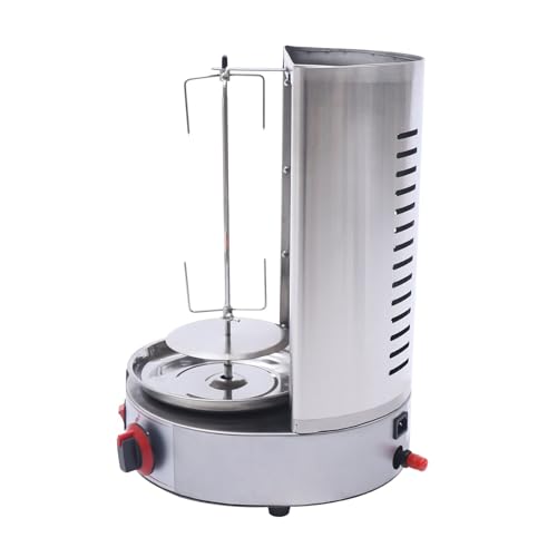 SCHYWL Döner-Grillmaschine, 3000 W vertikaler Gyro-Gasgrill, Drehspießmaschine aus Edelstahl mit 2 Brennern für Küche, Restaurant, Abendessen, Camping – Bild 4