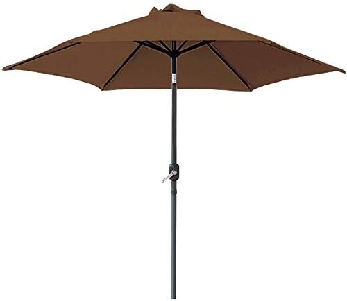Greenbay 3M Round Garden Parasol Umbrella Outdoor Sun Shade for Patio/Beach/Pool Umbrellas with Winding Crank and 38mm Tilt Pole - Grey