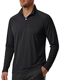 Sun Shirts for Men UV Protection UPF 50+ Rash Guard Shirt Long Sleeve Running Shirts for Men Fishing Shirts for Men Summer Shirts Black