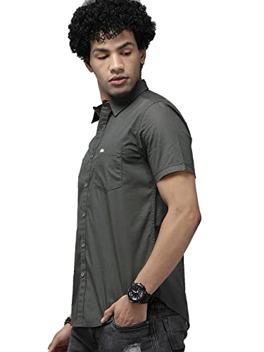 Image of BRUCEWANE Men's 100% Cotton Half Sleeve Shirt
