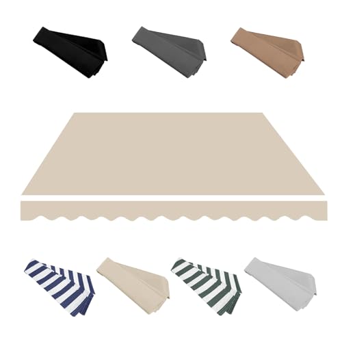 Telo di Ricambio per Tende Parasole Retrattile a Braccio da 2.0m 2.5m 3.0m 3.6m 4m 5m, Tende da Sole a Bracci Estensibili per Balcone Esterno Patio Esterno(Beige,400x250cm)
