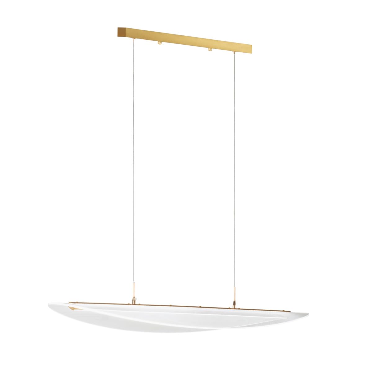 Suspension de luxe en acrylique transparent et métal doré 100cm