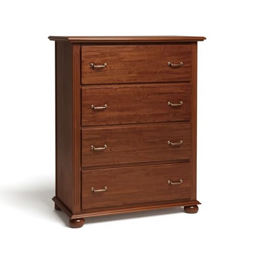 Mar.c.a. Design - Cassettiera in Legno 102x50x140 cm 4 Cassetti - Cassettiera Arte Povera Piedini Tondi Made in Italy