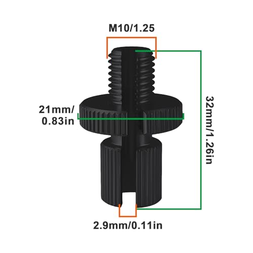 Be In Your Mind 2 x Bremskupplungskabel, Leitungseinstellschraube, M10 x 1,25, Drosselklappen-Einstellschraube für Motorrad, Fahrrad, Roller, ATV, Schwarz