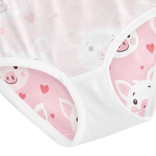 Wusikd Pig Face Girls' Underwear Cotton Pink Hearts Girls Briefs Soft Toddler Underwear 2T 5