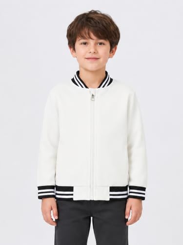 Image of LittleSpring Boys Girls Varsity Baseball Jacket Zip Up Bomber Jacket Thin 2-10Years