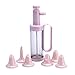 Set of 7, Cake Decorating Tool Set with 1 Handy Dessert Decorator, 5 Icing Tips and 1 Piping Fill Tip (Pink)