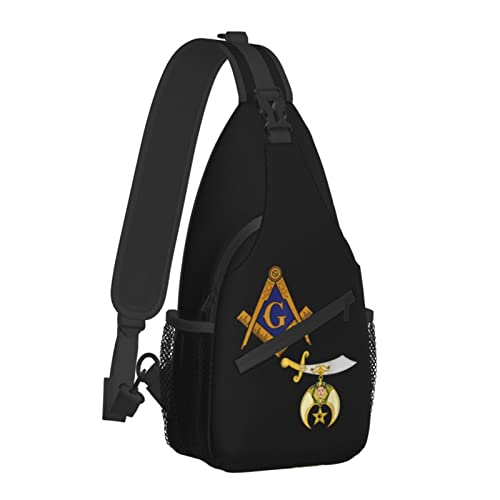 Luciy Mason Shriner Split Masonic Shrine Noble Sling Backpack Multipurpose Crossbody Chest Bag Shoulder Bag Daypack Unisex2