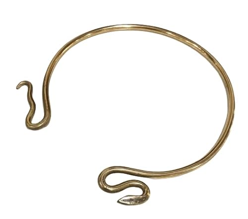 ARTIZANSTORE Snake Brass Torc Necklace Forged Iron Neck Torc, - Want It All