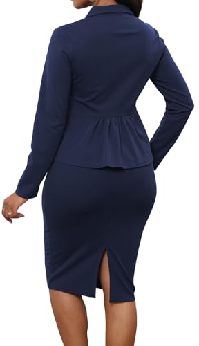 Image of Oxgmoky Women's Elegant Dresses Work Business Dress Bodycon Long Sleeve Pencil Dress