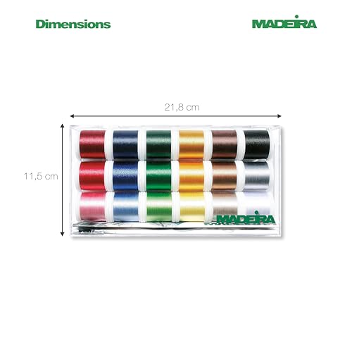 Madeira 8045 Embroidery Box Polyneon 18 Colours at 400 m