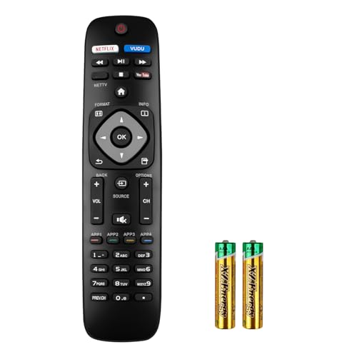 NH500UP Universal Remote Control Replace for Philips TV Remote for Various Philips 50PFL5601/F7 55PFL5602/F7 65PFL5602/F7 55PFL5602 Remote Replacement for LCD LED 4K UHD Smart TVs Remote with Battery