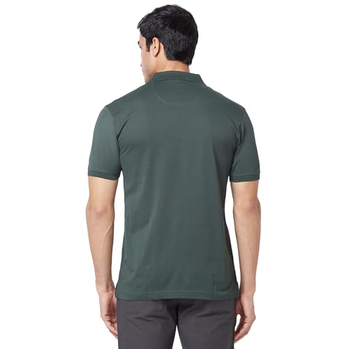 Image of Colorplus Men's Pure Cotton Solid Pattern Tailored Fit Polo Neck Half Sleeve Casual T-Shirt