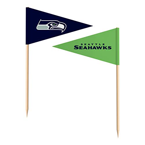 sportsvault NFL Seattle Seahawks Toothpick Flags36 Piece, Team Colors, One Size