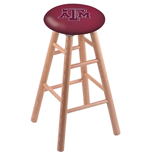 Holland Bar Stool Co. Oak Counter Stool in Natural Finish with Texas A&M Seat by The