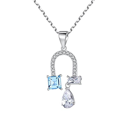 Collier topaze bleue véritable et pendentif femme de haute joaillerie fine