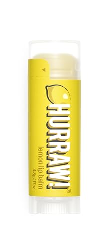 Hurraw! Lemon Lip Balm: Organic, Certified Vegan, Cruelty and Gluten Free. Non-GMO, 100% Natural Ingredients. Bee, Shea, Soy and Palm Free. Made in USA