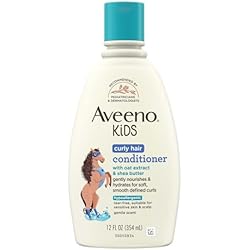 1 of Aveeno Kids Curly Hair Conditioner, Hydrating Conditioner, Kids Curly Hair Products, Oat Extract & Shea Butter, Gentle Scent, 12 fl. oz (Pack of 1)