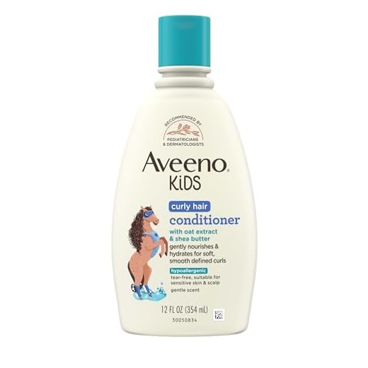 Aveeno Kids Curly Hair Conditioner, Hydrating Conditioner, Kids Curly Hair Products, Oat Extract & Shea Butter, Gentle Scent, 12 fl. oz (Pack of 1)
