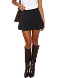 Women's Mini Bubble Skorts Skirts - High Waisted Summer Going Out Y2K Bodycon A Line Skirt with Shorts Underneath Black S