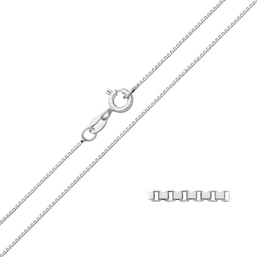 Old English Jewellers Sterling Silver 1mm Box Chain Necklace 16 18 20 22 24 inch SOLID 925 SILVER (18)