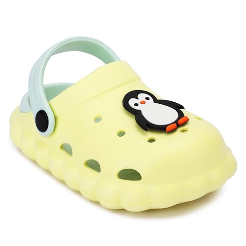 Image of GLJ Little AngelToddler Clogs Slippers, 12 Months to 3 Years, Baby Boy, Waterproof, Lightweight, Cute Cartoon Penguin Design