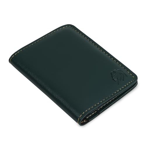 Image of VEMILIO Vegan Leather Card Holder Wallet for Men & Women | Slim Bi-Fold Design | RFID Protected | Button Closure | 3-4 Card Slots | Durable & Travel-Friendly (Black)