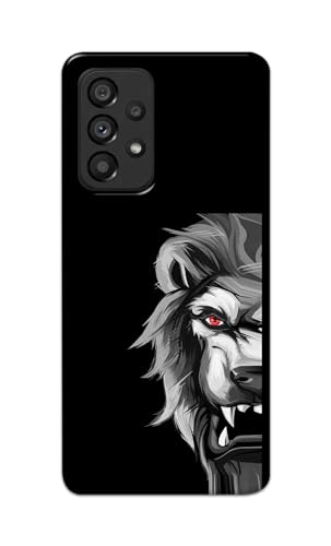 Image of PRINTFIDAA Printed Hard Back Cover Case for Samsung Galaxy A53 5G Back Cover (Angry Lion) -112