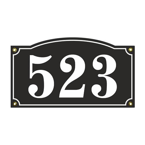 Plaque personnalisable extérieure en émail noir : le cadeau de crémaillère