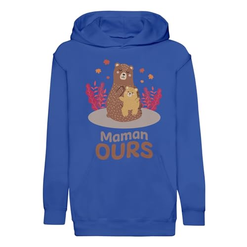 Sweat à capuche enfant maman ours confection premium aux finitions soignées