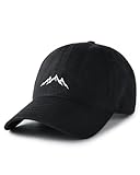 FURTALK Mountain Dad Hat Unstructured Soft Vintage Washed Cotton Outdoor Baseball Cap Black