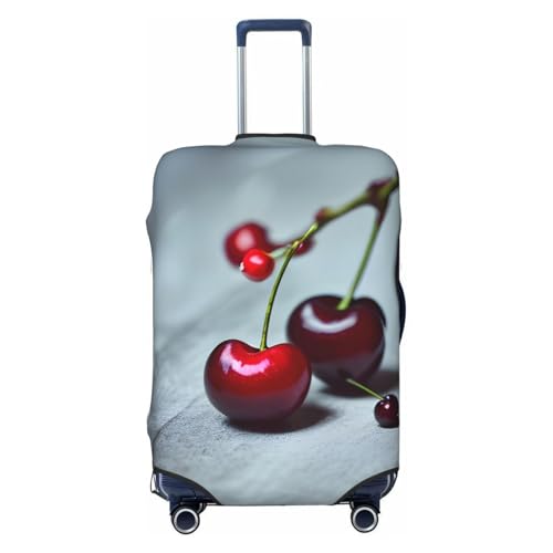 Red Cherries Pattern Print Luggage Suitcase Cover Protector Luggage Washable Covers With Concealed Zipper
