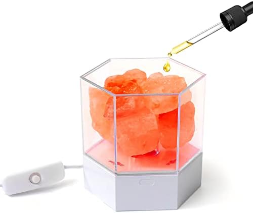 wokuya Healthy Himalayan Salt Lamp, Natural Crystal Salt Rock Lamp for Warm,Peaceful and Romantic Night Light, Modern Healthy Decorative Indoor Home Lighting