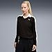 PUMA Women's T7 Relaxed Long Sleeve Polo, Black