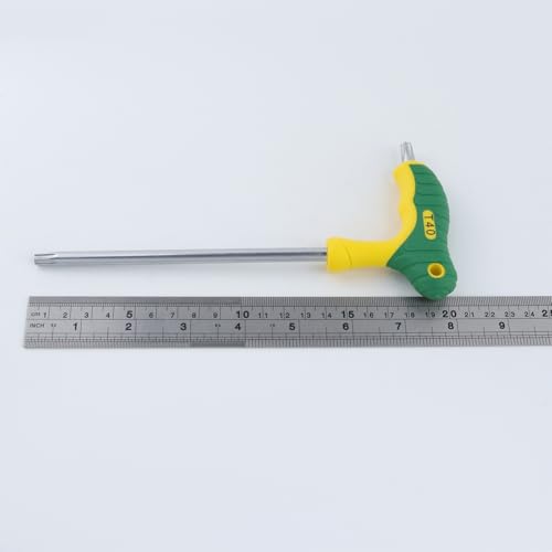 Image of Antrader T40 Torx Wrench,Anti Tamper Proof Hex Key,Chrome Vanadium Steel T-Handle Dual End Long Arm Screwdriver 2pcs,Two-tone