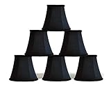 Urbanest 1100467c set of 6 Chandelier Mini Lamp Shade 5-inch, Bell, Clip On, Black