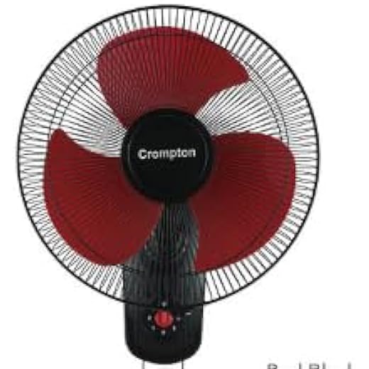 Crompton HighSpeed Torpedo 400-MM Wall Fan Black and red