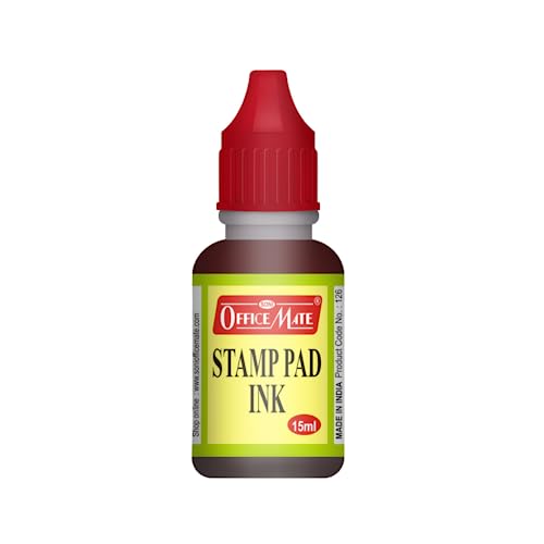 Image of Soni OfficeMate 15ml Stamp Pad Refill Ink - Red | Easy-to-Use | Long-Lasting Impressions, Quick-Drying, Smudge-Free | Ideal for Office, School, Craft & DIY Use | Pack of 10