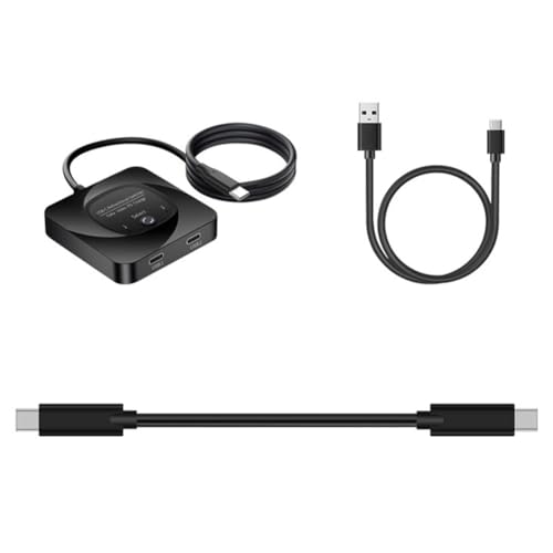 Xnuiasqe Distribuidor de Switch USB-C Accesorios de Repuesto para Convertidores Dos en Una Salida Type-C 2 en 1 Out 8K Switch Interconvertible Portátil Bidireccional