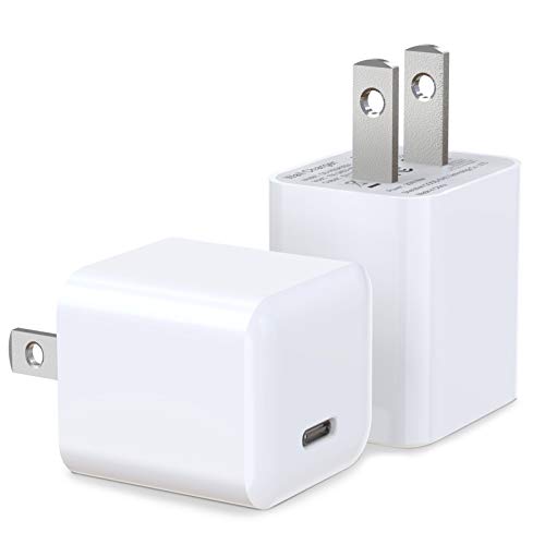 iPhone Fast Charger, [2 Pack] 20W USB C Charger, PD Wall Charger Power Delivery Type C Fast Charger Block for iPhone 12/12 Pro/12 Pro Max/12 Mini, MagSafe Duo, 11/11 Pro/11 Pro Max/XR/X/XS, iPad Pro