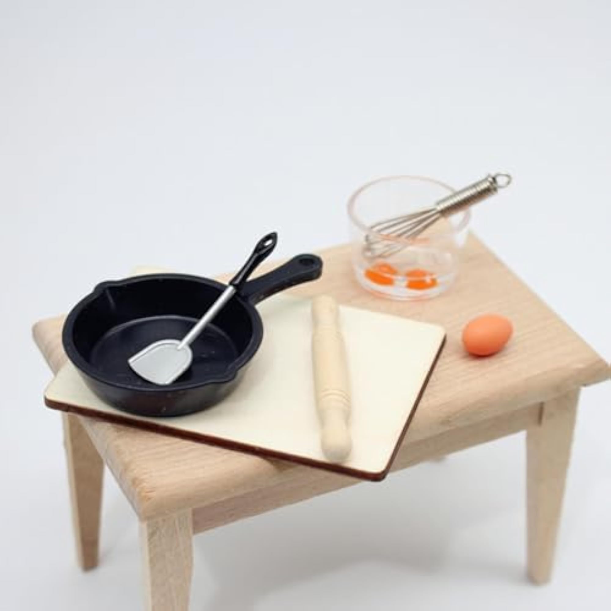 7Pcs Dollhouse Mini Cooking Playset Kitchen Dinner Toys