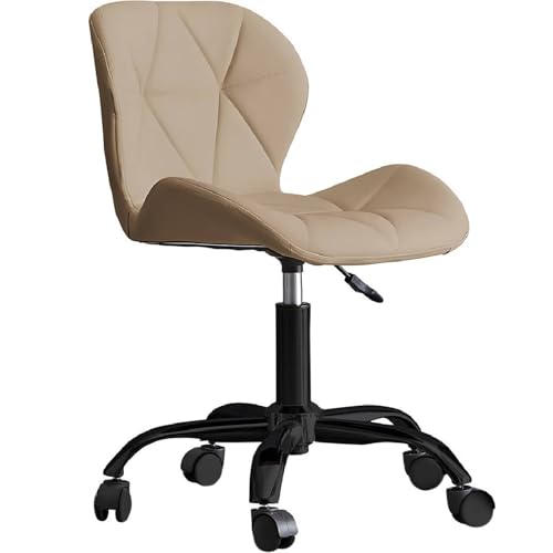 Image of Amazon Brand - Umi Home Swivel Height-Adjustable Faux Leather Office Computer Study Desk Chair for Salon, Spa in Sand Brown Color