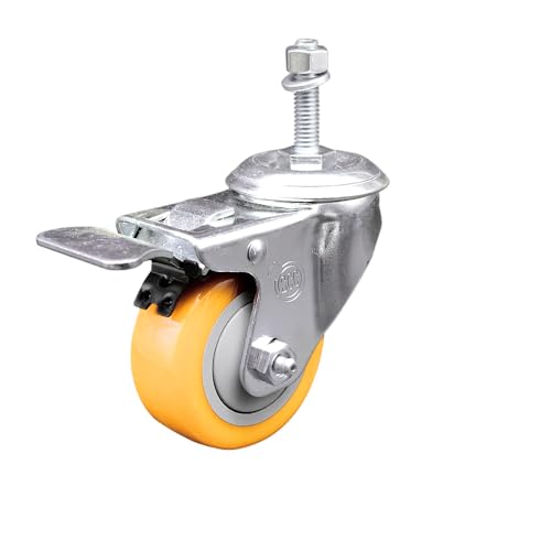 Polyurethane Swivel Threaded Stem Caster w/3